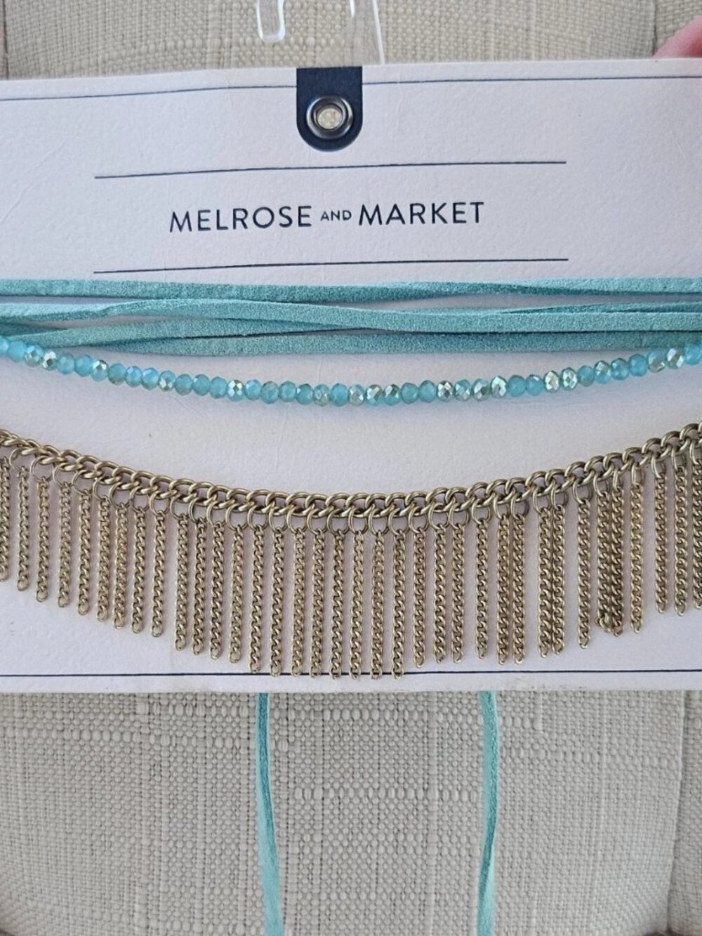 Melrose and Market Necklaces gold plated & Leather beaded choker Women Neck Jewe
